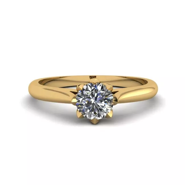 Lotus Diamond Engagement Ring Yellow Gold