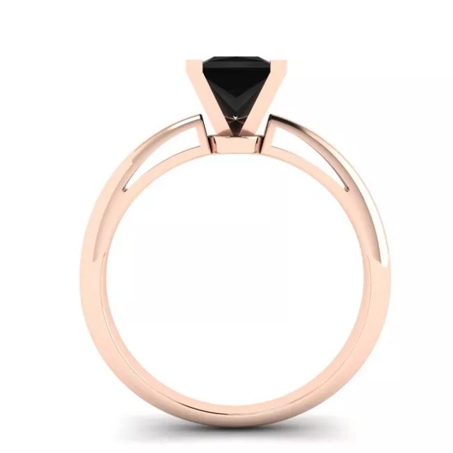 Square Black Diamond Ring Rose Gold - Photo 1