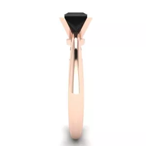 Square Black Diamond Ring Rose Gold - Photo 2