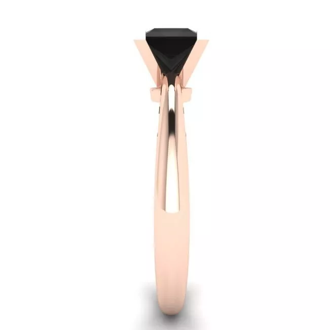 Square Black Diamond Ring Rose Gold - Photo 2