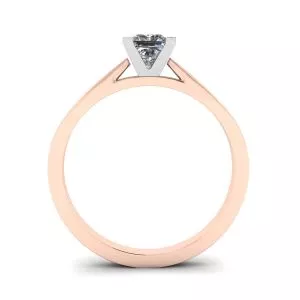 Square Diamond Ring in White and Rose Gold - Photo 1