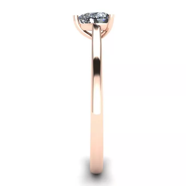 Simple Flat Ring with Heart Diamond Rose Gold - Photo 2