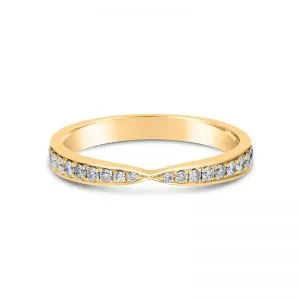 Bow-Style Pave Ring with Round Diamond 