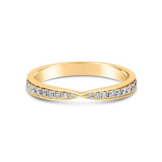 Bow-Style Pave Ring with Round Diamond , Enlarge image 1