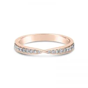 Bow-Style Pave Ring with Round Diamond 