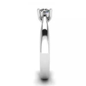 Crossing Prongs Ring with Round Diamond - Photo 2