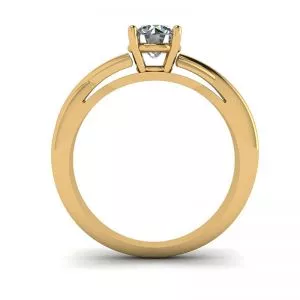 X Cross Ring with Round Diamond Yellow Gold - Photo 1
