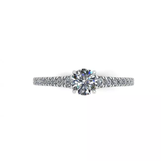 Diamond ring with side pave