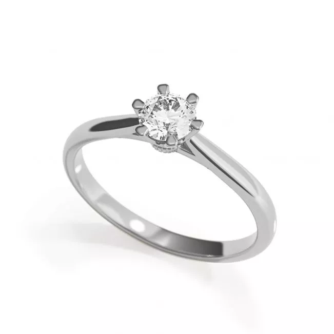 Crown diamond 6-prong engagement ring - Photo 3