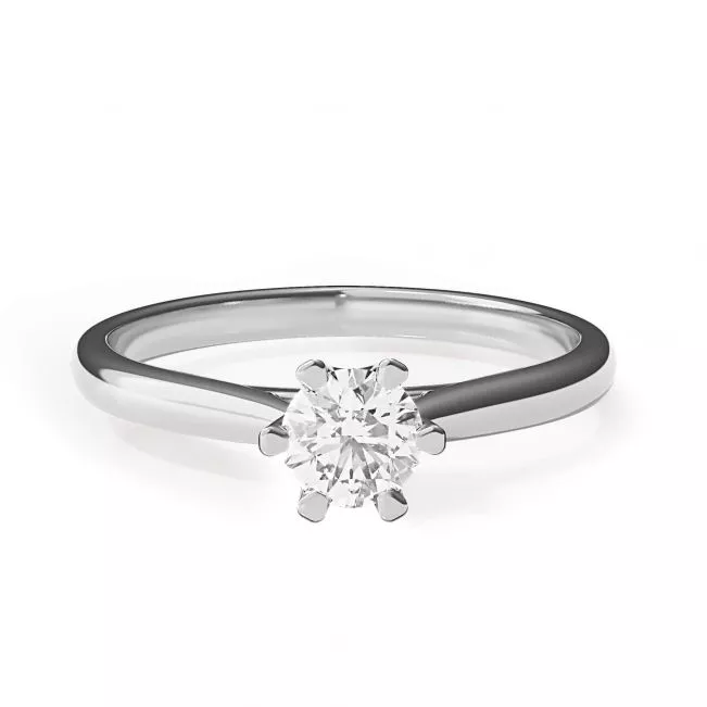 Crown diamond 6-prong engagement ring