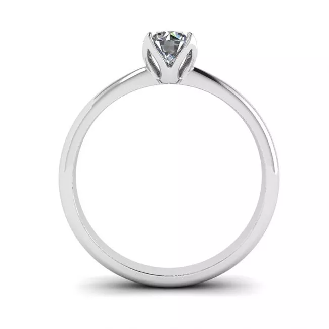 Petal Setting Ring with Round Diamond - Photo 1