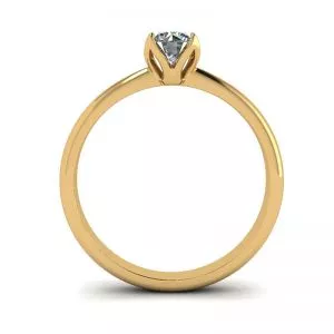 Petal Setting Ring with Round Diamond in 18K Yellow Gold - Photo 1