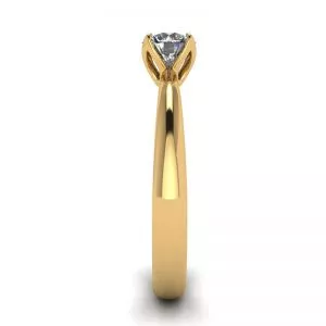 Petal Setting Ring with Round Diamond in 18K Yellow Gold - Photo 2