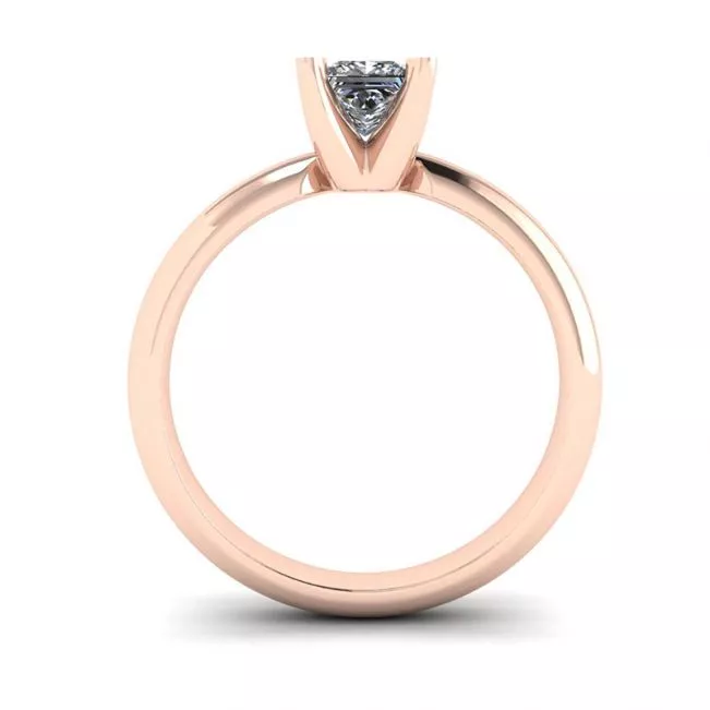 Rose Gold Ring with Princess Cut Diamond - Photo 1