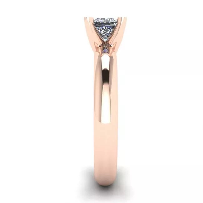 Rose Gold Ring with Princess Cut Diamond - Photo 2