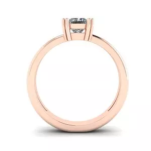 Contemporary Princess Cut Engagement Double Ring Rose Gold - Photo 1