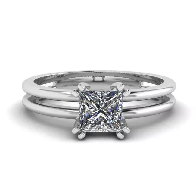 Contemporary Princess Cut Engagement Ring