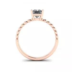 Bearded Ring with Princess Cut Diamond in 18K Rose Gold - Photo 1