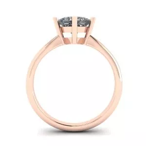 Rhombus Princess Cut Diamond Solitaire Ring Rose Gold - Photo 1