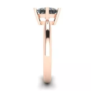 Rhombus Princess Cut Diamond Solitaire Ring Rose Gold - Photo 2