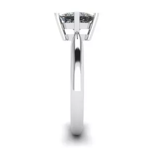 Rhombus Princess Cut Diamond Solitaire Ring White Gold - Photo 2