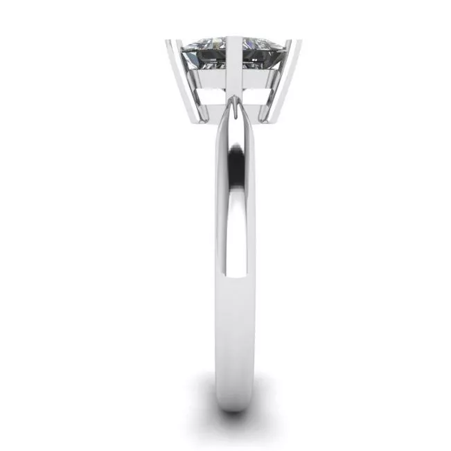 Rhombus Princess Cut Diamond Solitaire Ring White Gold - Photo 2
