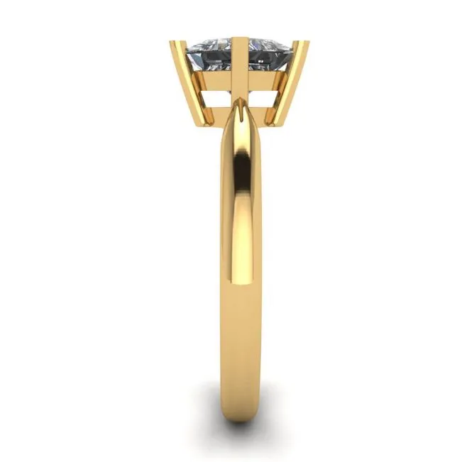 Rhombus Princess Diamond Solitaire Ring Yellow Gold - Photo 2