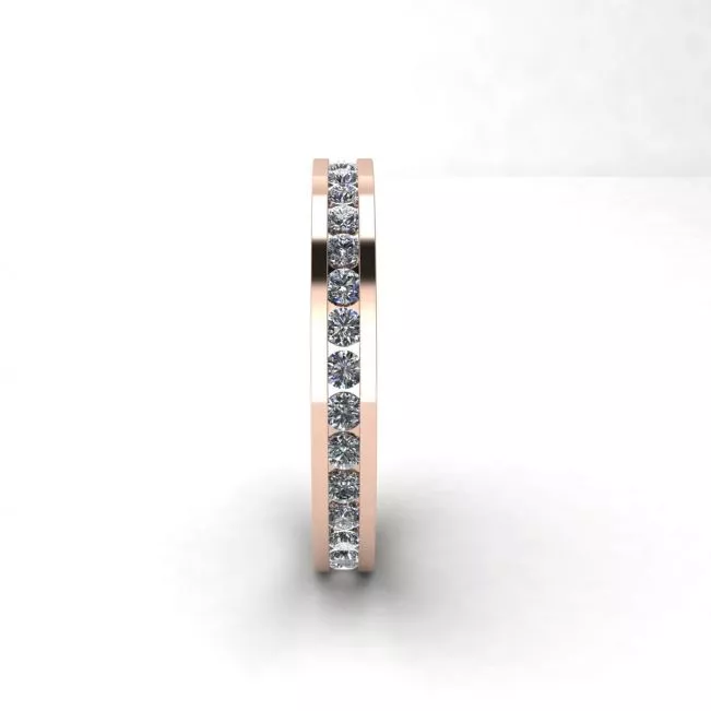 Channel Setting Eternity Diamond Ring Rose Gold - Photo 1