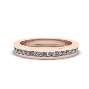 Channel Setting Eternity Diamond Ring Rose Gold