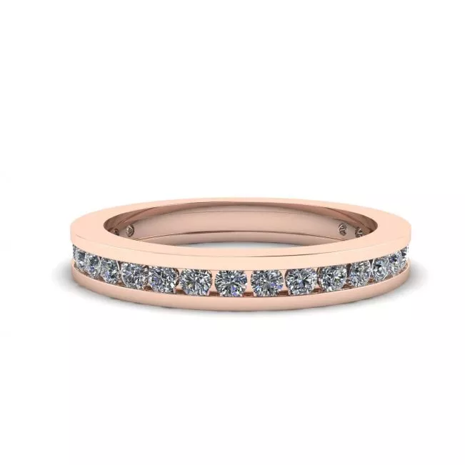 Channel Setting Eternity Diamond Ring Rose Gold