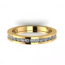Channel Setting Eternity Diamond Ring Yellow Gold