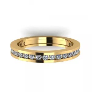 Channel Setting Eternity Diamond Ring Yellow Gold