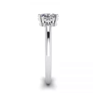 Oval Diamond with 3 Side Diamonds Ring - Photo 2