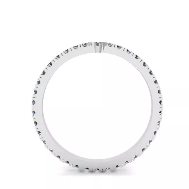 Curved Diamond Eternity Band White Gold - Photo 1
