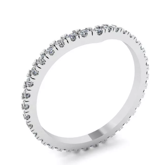 Curved Diamond Eternity Band White Gold - Photo 3