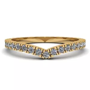 Curved Diamond Eternity Band Yellow Gold