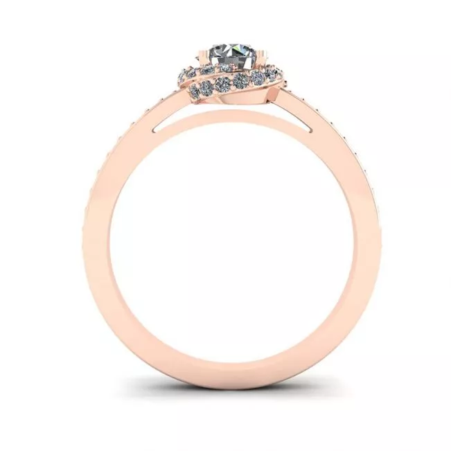 Rose Gold Ring with Diamonds - Photo 1