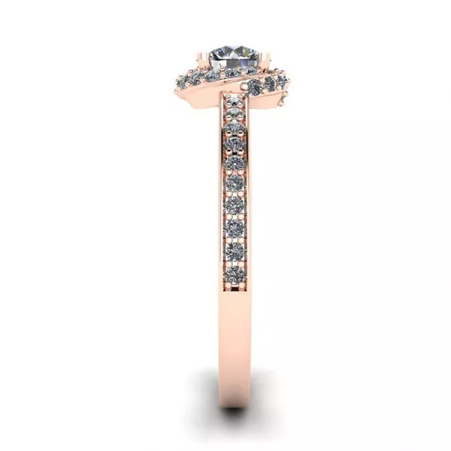 Rose Gold Ring with Diamonds - Photo 2