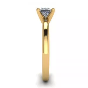 Mixed Gold Engagement ring with Princess Diamond - Photo 2