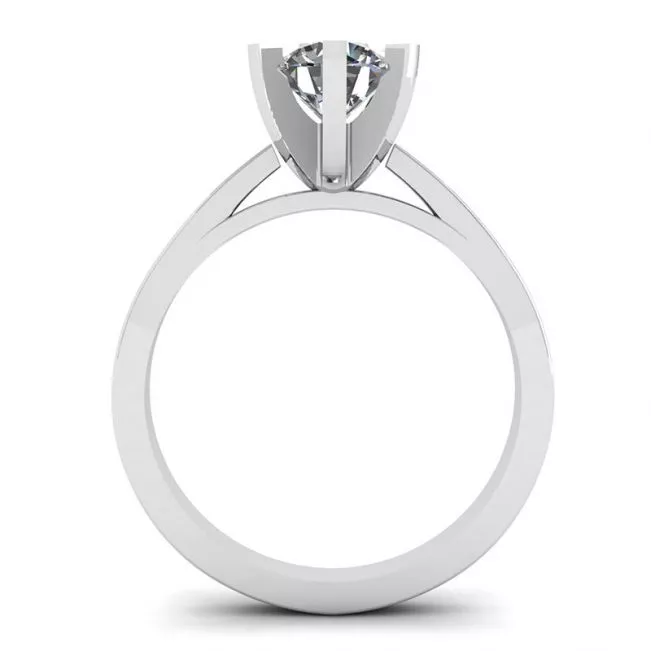 Diamond Ring in 18K White Gold for Engagement - Photo 1