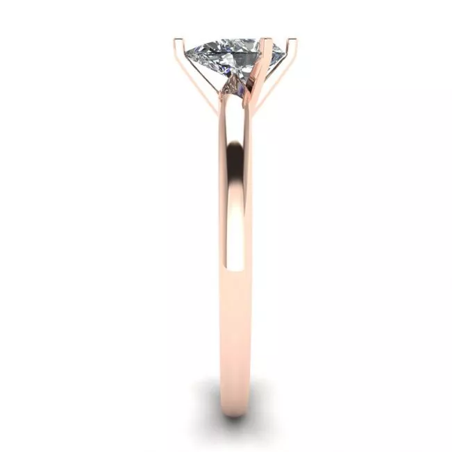 Pear Diamond Solitaire Ring in 6 prongs Rose Gold - Photo 2