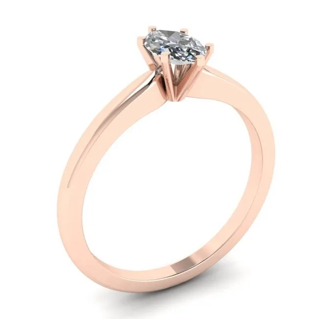 Rose Engagement Ring with Marquise Cut Diamond - Photo 3