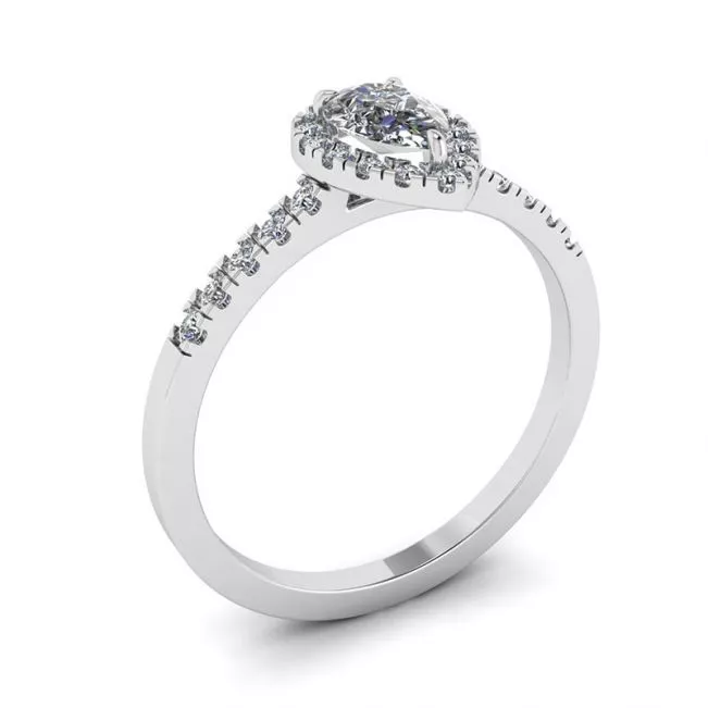 Pear Diamond Ring with Halo - Photo 3