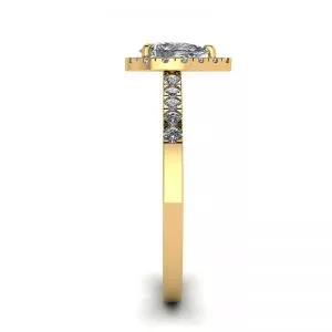 Halo Diamond Pear Shape Ring in 18K Yellow Gold - Photo 2
