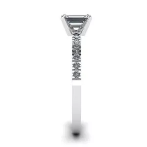 Emerald Cut Diamond Ring with Pave - Photo 2