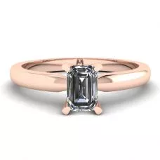 Rectangular Diamond Ring in White-Rose Gold
