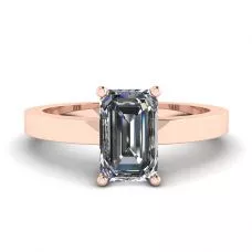 Rectangular Diamond Ring Rose Gold