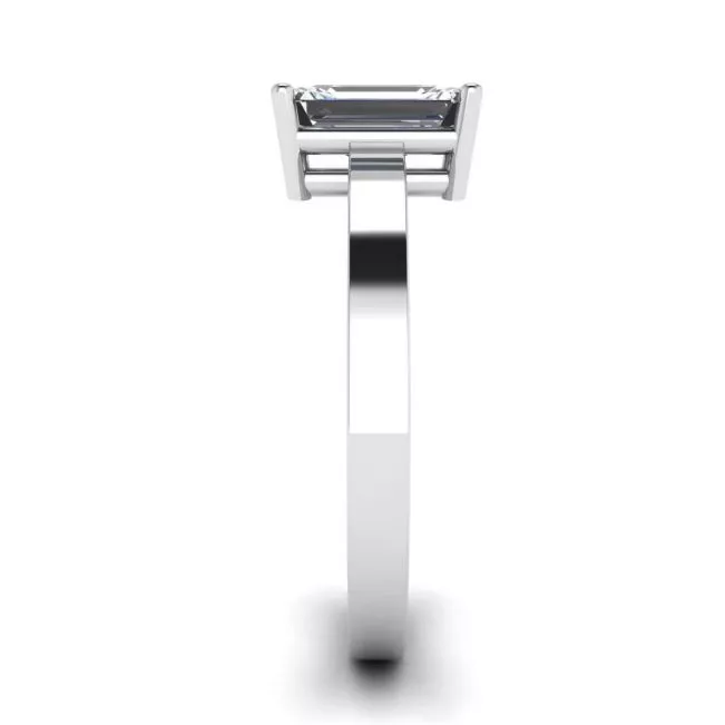 Rectangular Diamond Ring White Gold - Photo 2