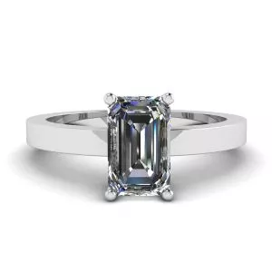 Rectangular Diamond Ring White Gold