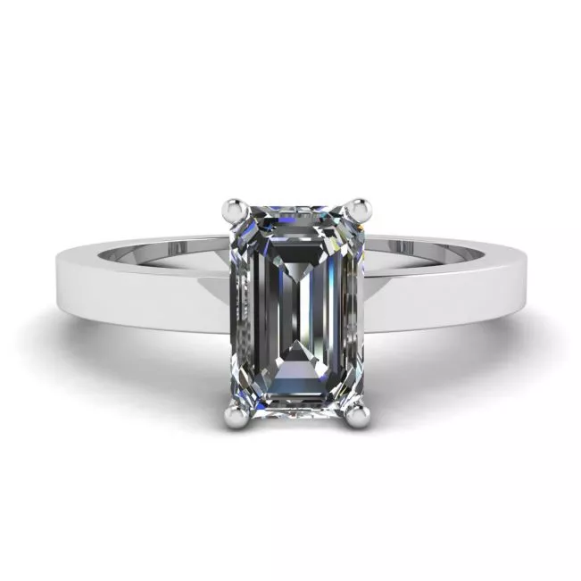 Rectangular Diamond Ring White Gold